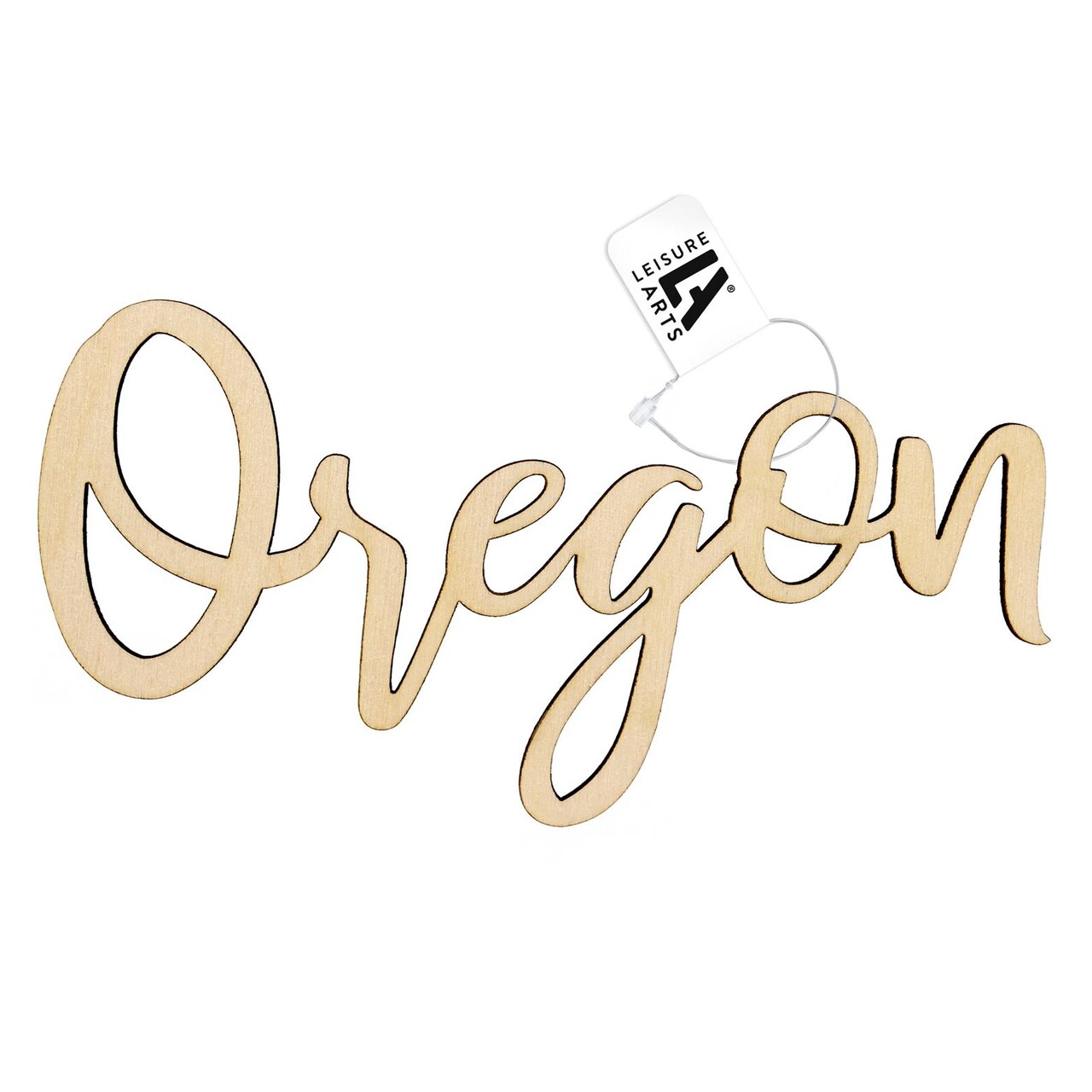 Leisure Arts Unfinished Wood Words - 9" x 4.5" - Oregon wood cutout - word cutouts for crafts - wooden words for crafts - wooden cut out letters - laser cut words - Large size